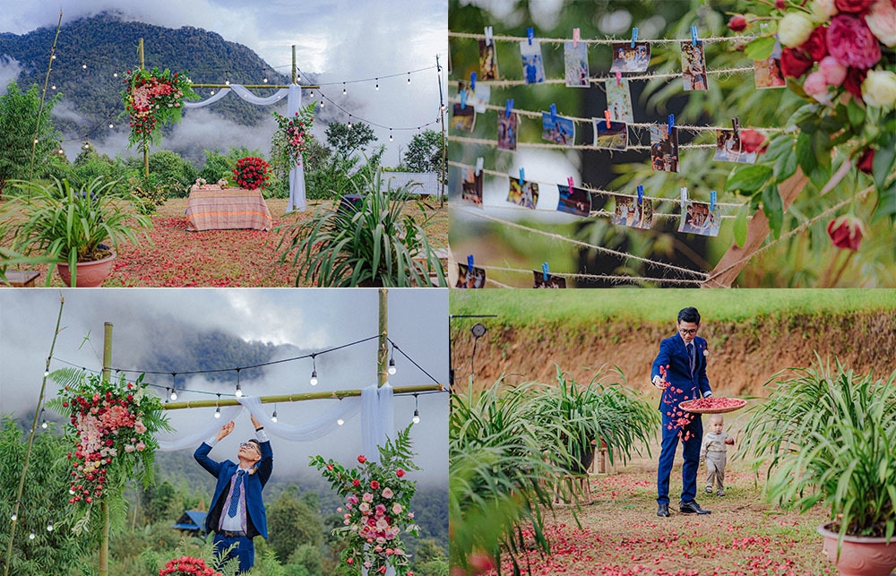 Khung cảnh đám cưới ngoài trời của Ngọc và Sú.