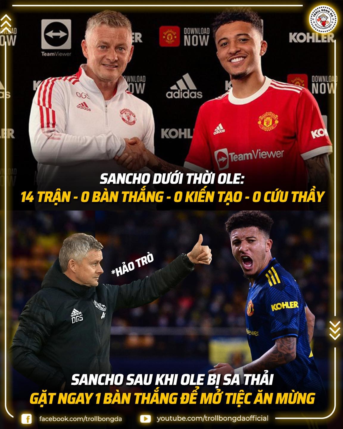Sancho ghi bàn ngay sau khi HLV Ole bị sa thải.