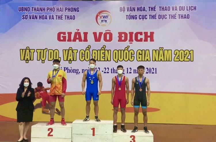 Bế mạc giải vô địch quốc gia vật tự do, vật cổ điển năm 2021. (Ảnh: Báo Bắc Giang)