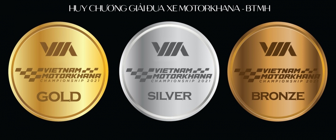 Huy chương vàng giải đua xe Motorkhana Việt Nam 2021 được mạ vàng 24k.