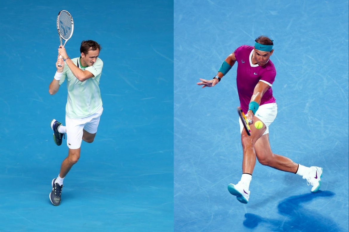 Nadal đối đầu Medvedev ở chung kết Australian Open 2022 vào chiều nay. (Ảnh: Getty). 