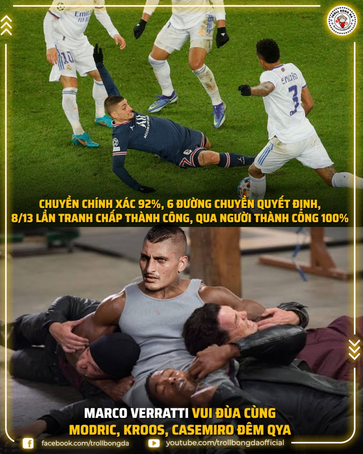 Verratti có trận đấu hay trước Real Madrid.