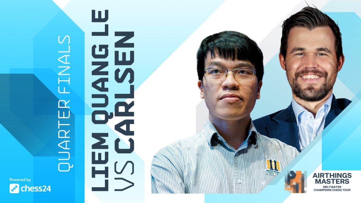 Lê Quang Liêm không thể gây bất ngờ trước vua cờ Magnus Carlsen. (Ảnh: Chess24).