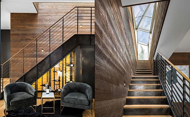 Cầu thang dẫn lên sân thượng.