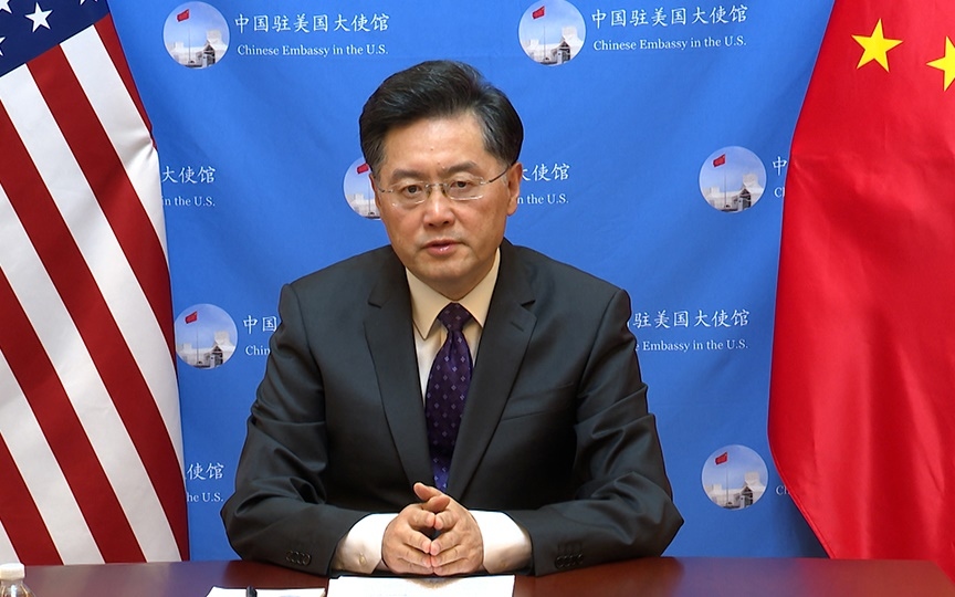 Đại sứ Trung Quốc tại Mỹ, Tần Cương. Ảnh: CGTN.