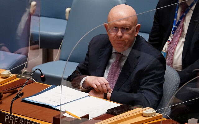 Đại sứ Nga tại Liên Hợp Quốc Vassily Nebenzia. Ảnh: AP.