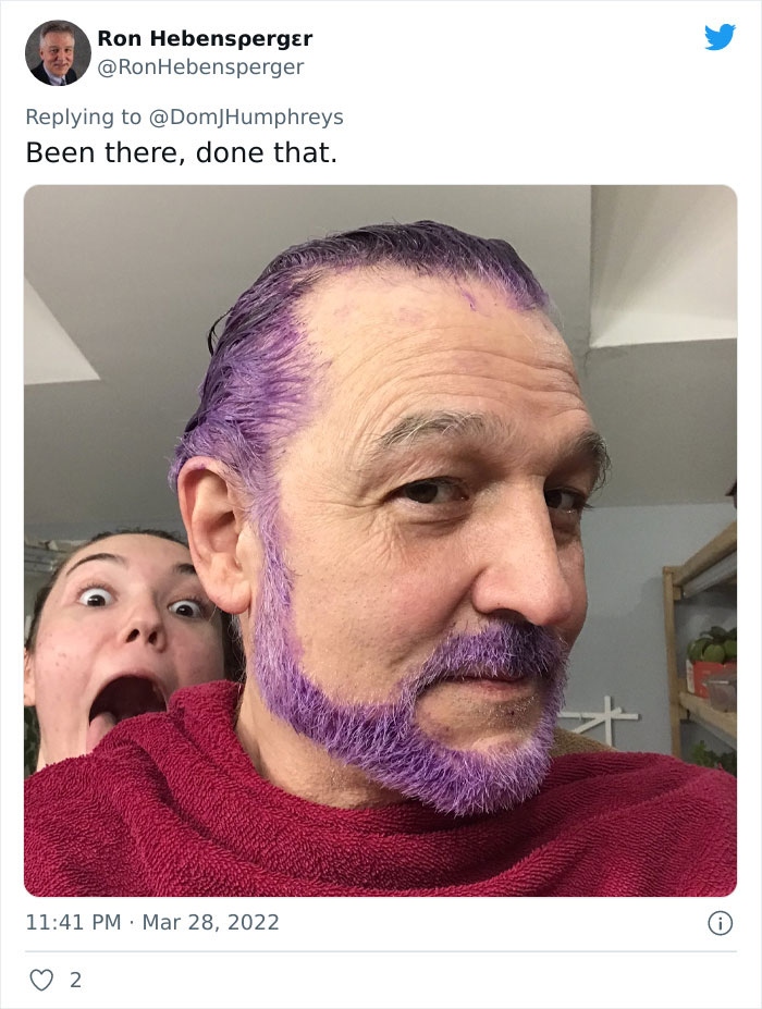 Người đàn ông này hy sinh cả râu và tóc cho con gái "thí nghiệm".