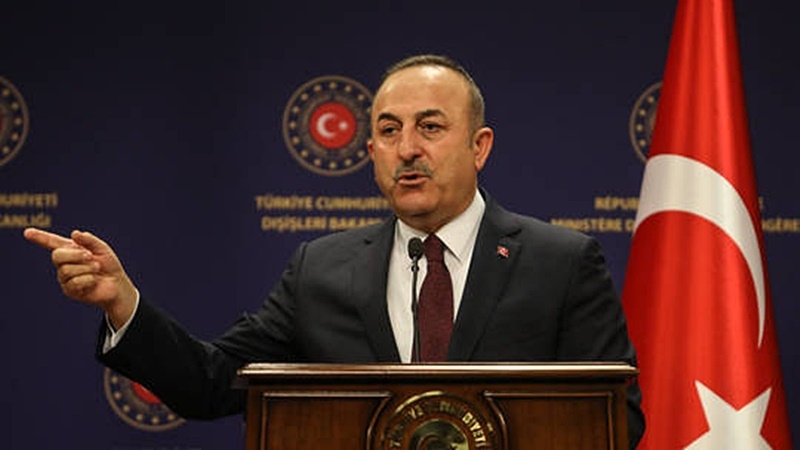 Ngoại trưởng Thổ Nhĩ Kỳ Cavusoglu. Ảnh: Getty.