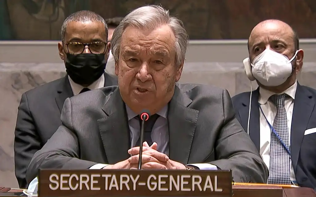Tổng thư ký Liên hợp quốc Guterres. Ảnh: AP.