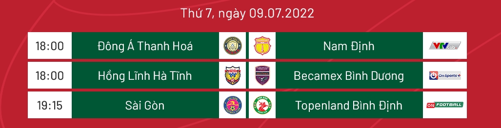 Lịch thi đấu V-League 2022 hôm nay. (Ảnh: VPF)