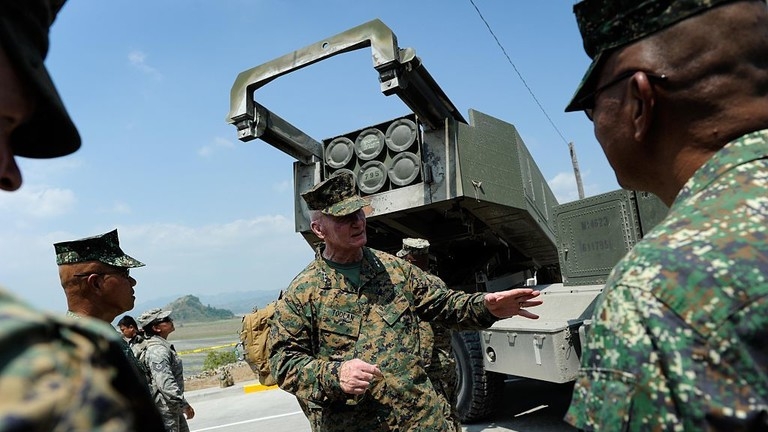 Hệ thống HIMARS xuất hiện trong một cuộc tập trận chung của Mỹ với đồng minh. Ảnh: Getty