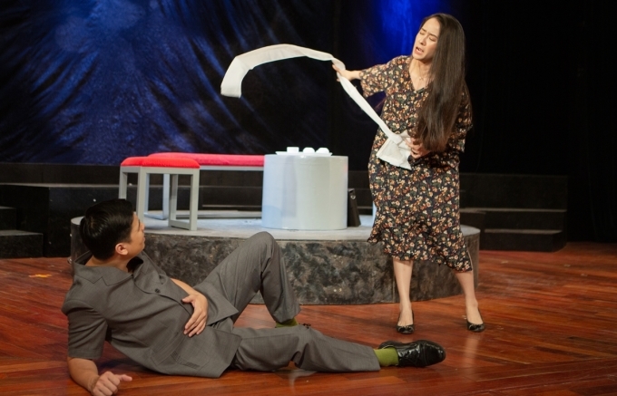 Vở kịch "Làng song sinh". Ảnh: Nhà hát Kịch Hà Nội.