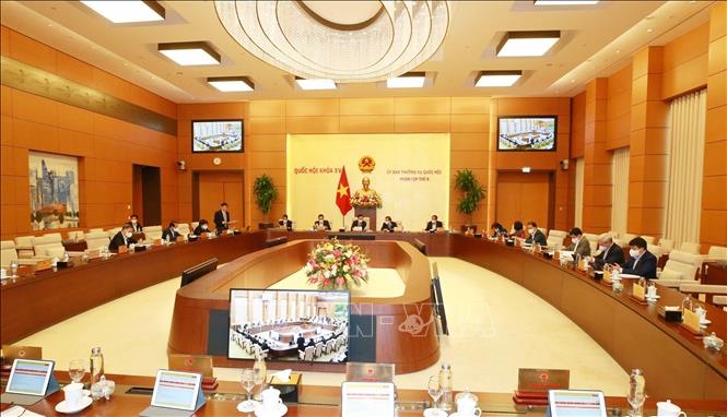 Một phiên hop của Ủy ban Thường vụ Quốc hội khóa XV. Ảnh: TTXVN