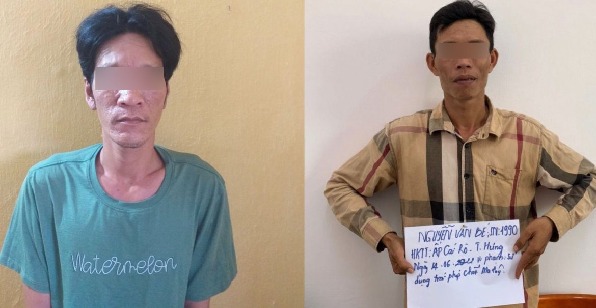 Lê Hoàng Nam và Nguyễn Văn Bé thời điểm bị bắt.
