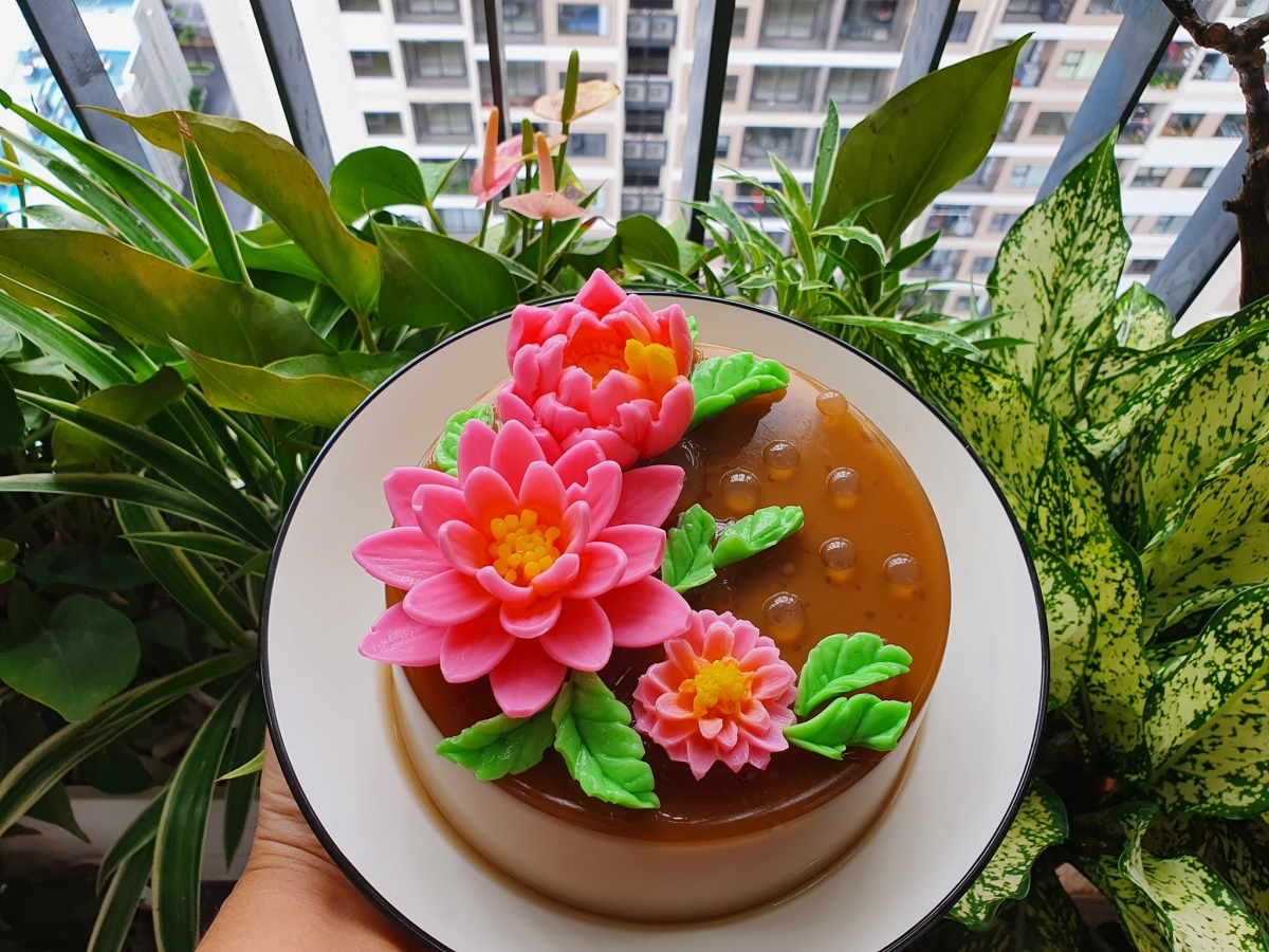 Bánh rau câu phô mai thơm ngon, mát lành.