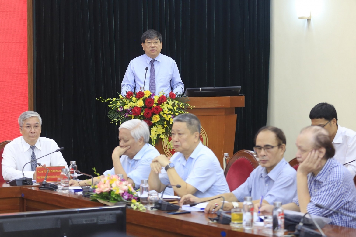 PGS.TS Nguyễn Duy Bắc, Phó Giám đốc Thường trực Học viện Chính trị quốc gia Hồ Chí Minh phát biểu khai mạc hội thảo.