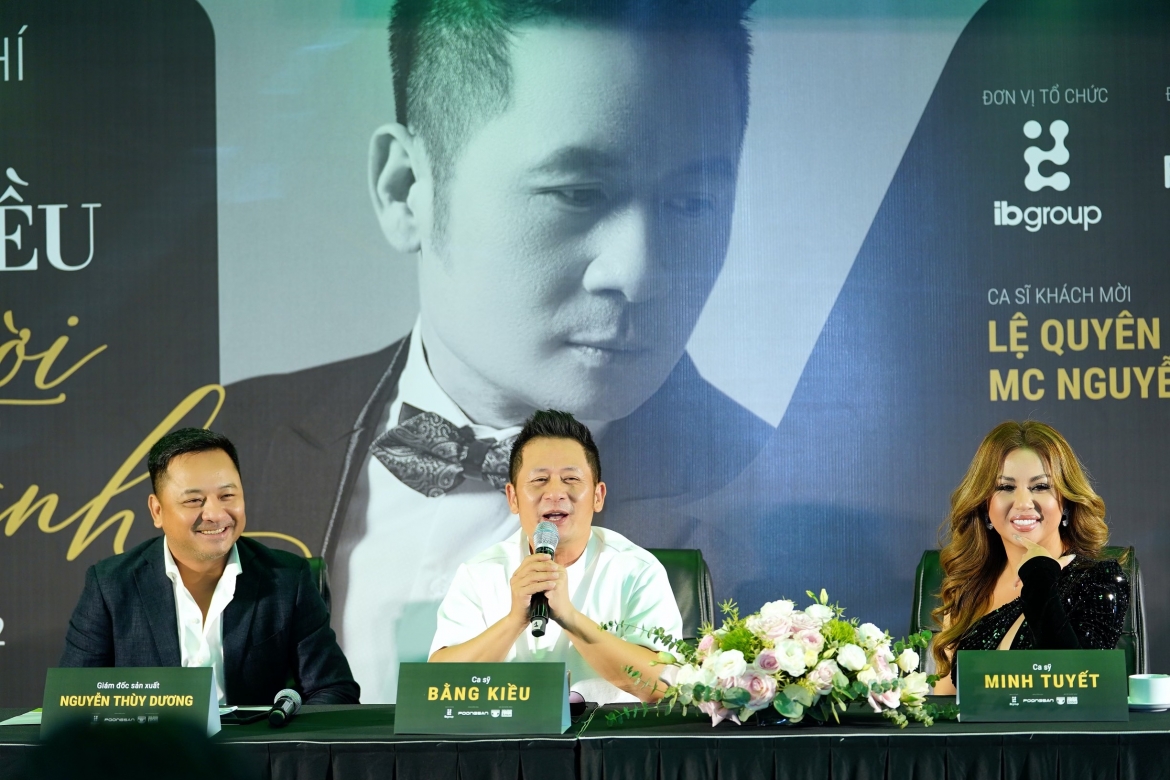 Ca sĩ Bằng Kiều, Minh Tuyết tại buổi họp báo giới thiệu concert "Bằng Kiều ft Người tình".