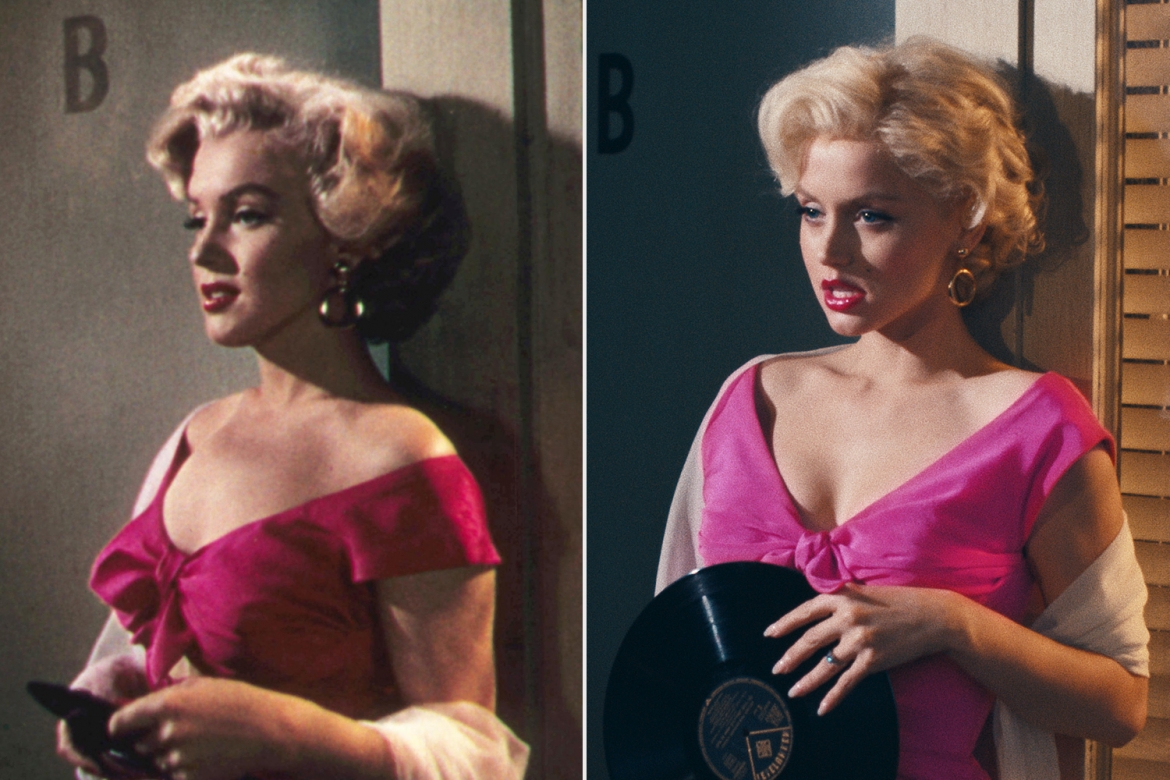 Ana de Armas (bên phải) bị chỉ trích vì giọng nói trong phim không giống Marilyn Monroe.