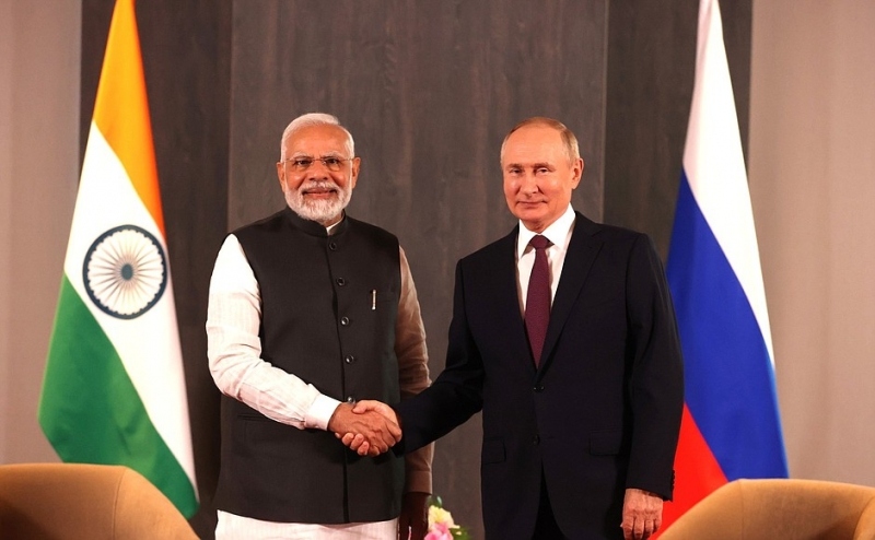 Thủ tướng Ấn độ N.Modi và Tổng thống Nga V.Putin tại cuộc gặp. (Ảnh: kremlin.ru)