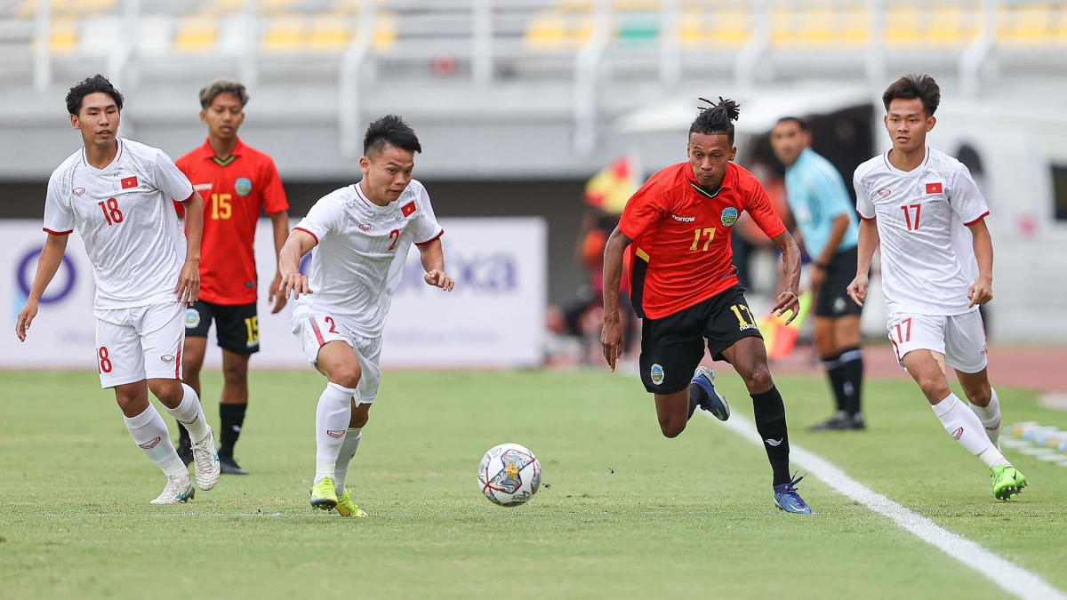 U20 Việt Nam đánh bại Timor Leste 4-0 ở lượt trận thứ 2 vòng loại U20 châu Á 2023. (Ảnh: AFC).