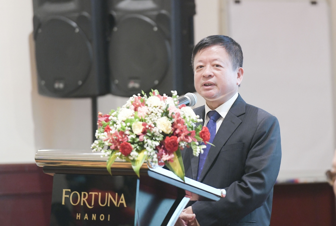 PGS.TS, nhạc sĩ Đỗ Hồng Quân, Chủ tịch Liên hiệp các hội Văn học Nghệ thuật phát biểu.