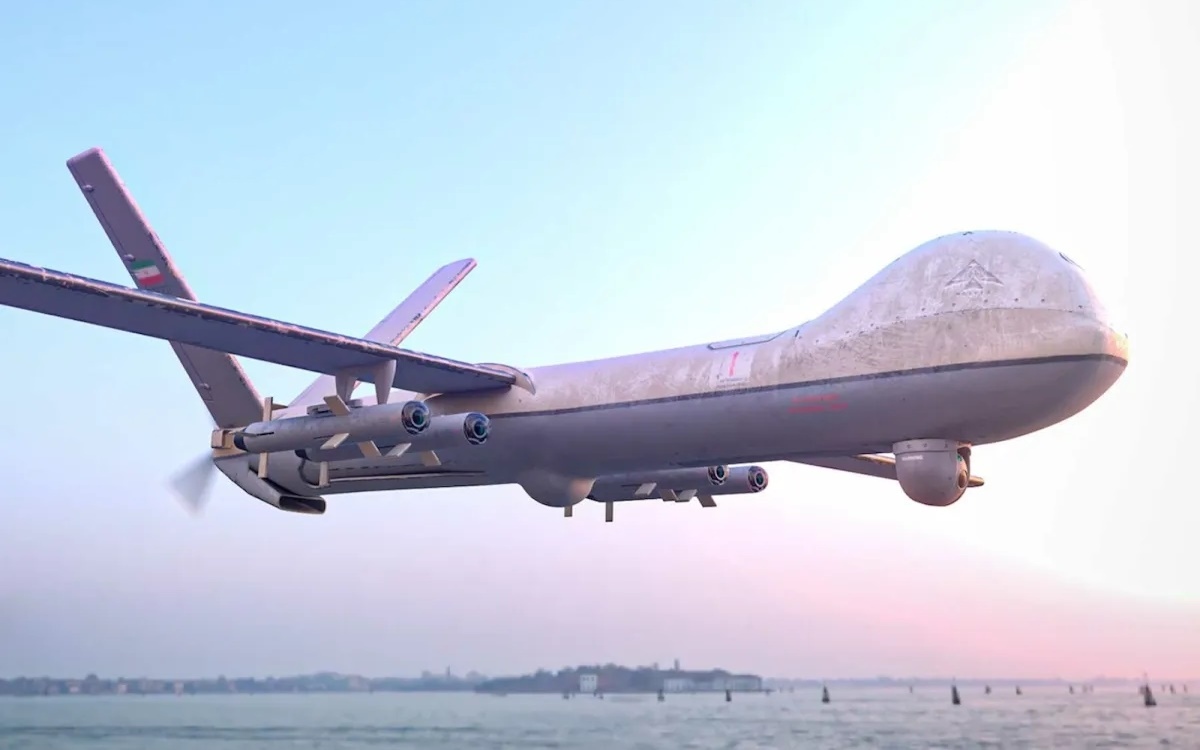 UAV Shahed-129 của Iran, được cho là đã xuất khẩu sang Nga. Ảnh: Facebook.