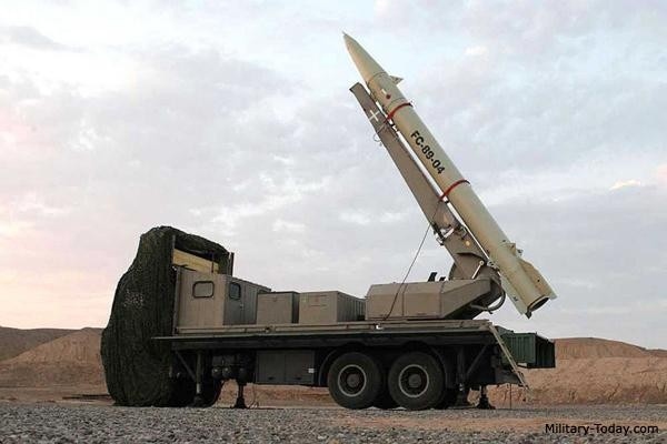 Tên lửa đạn đạo Fateh-110 của Iran. Ảnh: Military