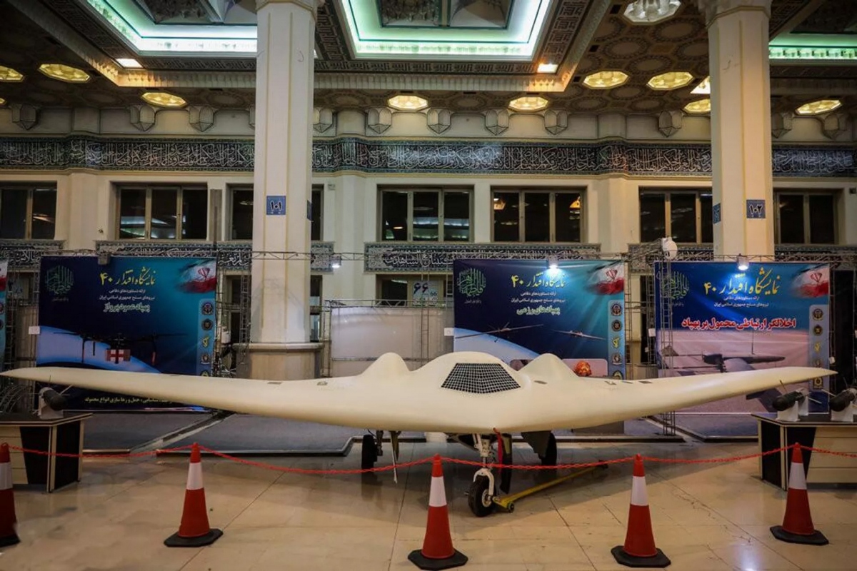 UAV Shahed-171 tại triển lãm quốc phòng Eqtedar 40 ở Tehran. Ảnh: Sputnik