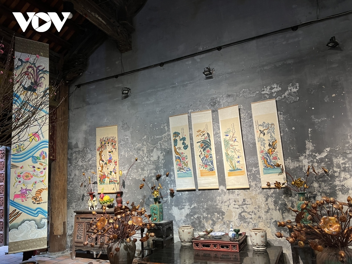 An old Tet space is re-enacted at Kim Ngan Communal House on Hang Bac street.