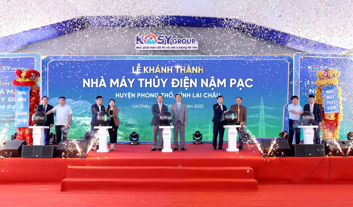 Nghi thức khánh thành nhà máy Thuỷ điện Nậm Pạc.