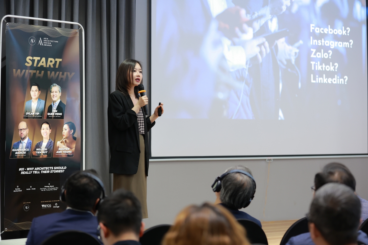 Các diễn giả đã nêu ra những cách cụ thể để xây dựng thương hiệu cá nhân cho các kiến trúc sư, nhà thiết kế Việt Nam, nhấn mạnh truyền thông mạng xã hội.