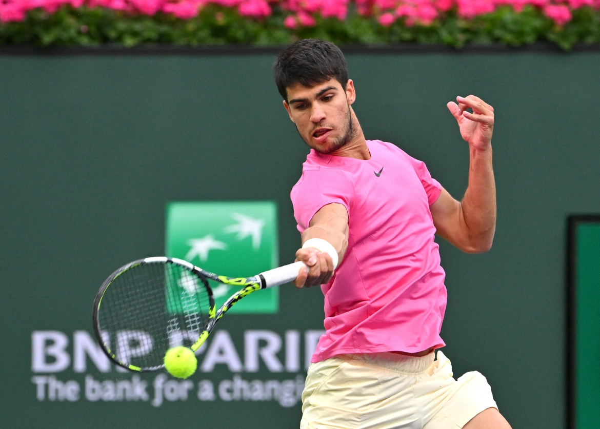 Carlos Alcaraz cần vô địch Miami Open 2023 để giữ vững ngôi vị số một thế giới. (Ảnh: Reuters). 