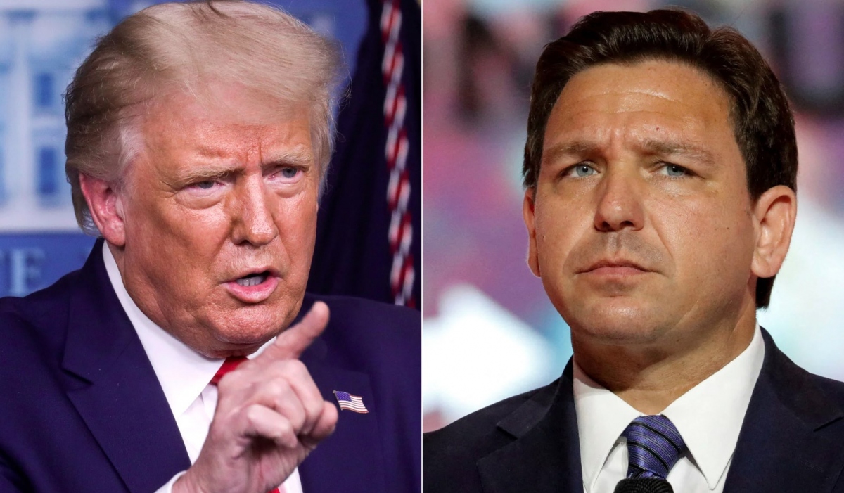 Cựu Tổng thống Mỹ Donald Trump và Thống đốc bang Florida Ron DeSantis. Ảnh: Reuters