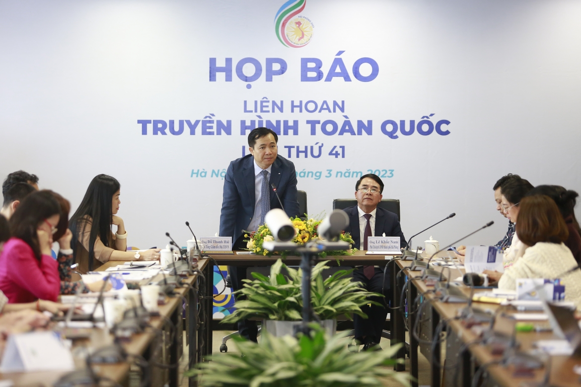 Ông Đỗ Thanh Hải, Phó TGĐ Đài THVN chia sẻ tại họp báo.