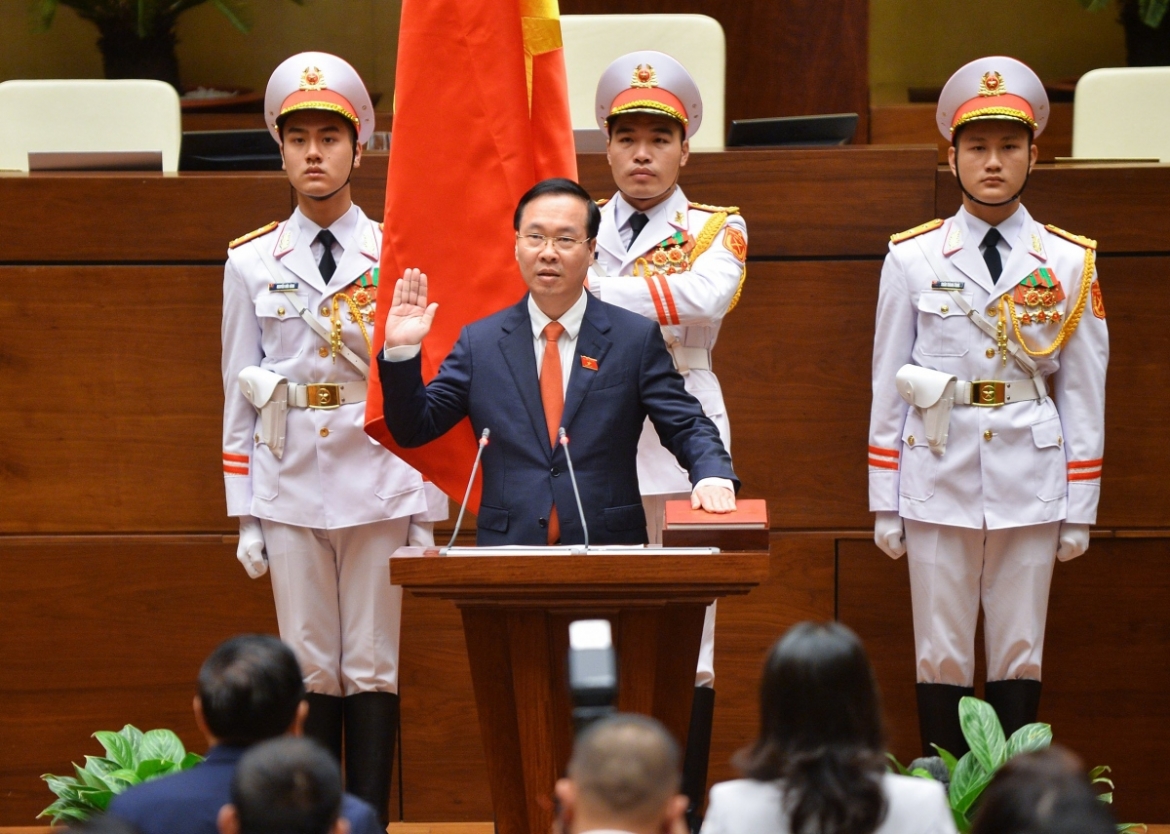 Chủ tịch nước Võ Văn Thưởng tuyên thệ.