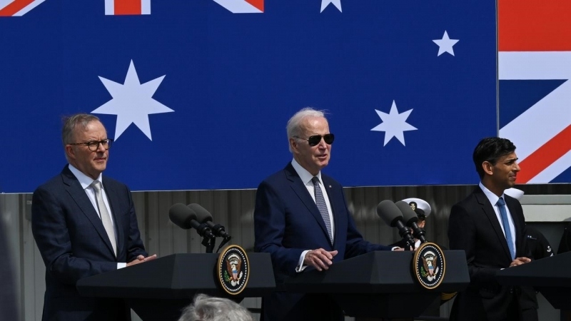 Thủ tướng Australia Anthony Albanese, Tổng thống Mỹ Joe Biden và Thủ tướng Anh Rishi Sunak. Nguồn: Getty