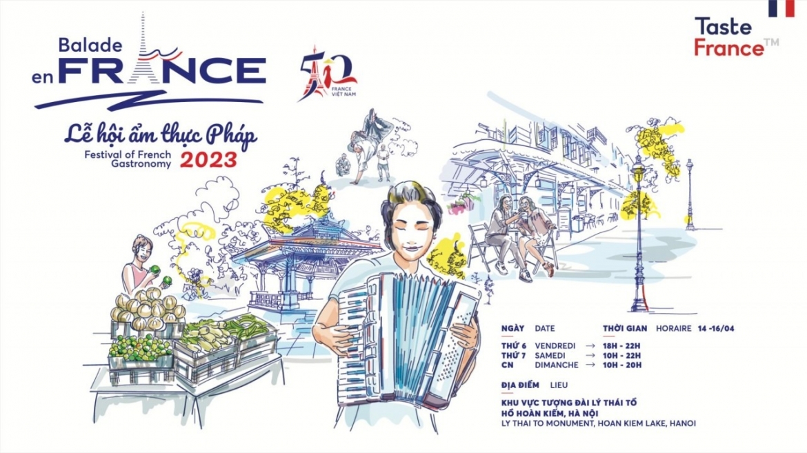 Với sự tham gia của hơn 50 thương hiệu, lễ hội "Balade en France" sẽ làm nổi bật các phẩm chất của ẩm thực Pháp như chất lượng hảo hạng, tinh thần trách nhiệm, sự hài lòng, tính độc đáo và đổi mới. (Ảnh: ĐSQ Pháp tại Việt Nam)