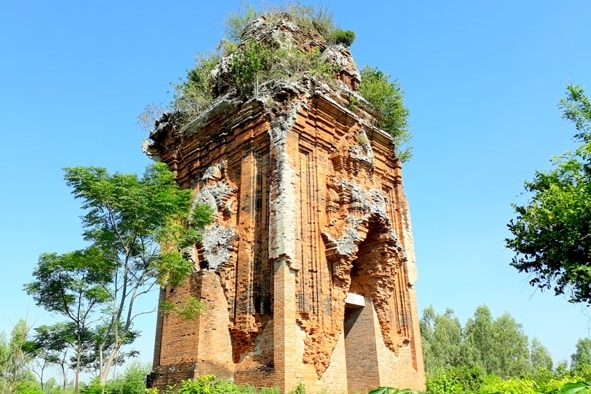 Di tích kiến trúc nghệ thuật Tháp Thủ thiện. (Ảnh UBND tỉnh Bình Định.)