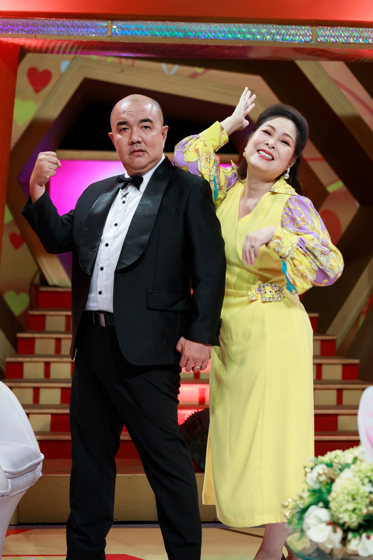 Hồng Vân và Quốc Thuận tại chương trình.