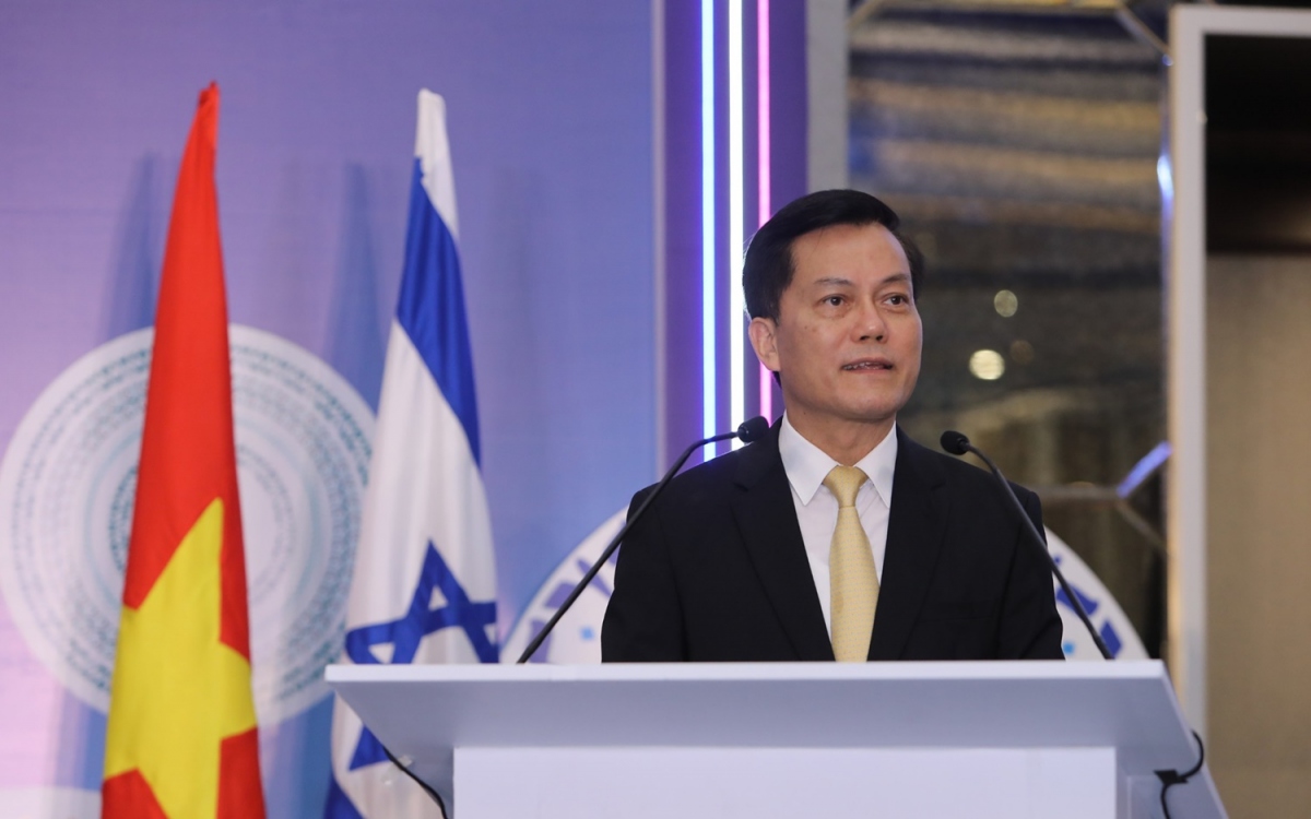 Thứ trưởng Hà Kim Ngọc phát biểu (ảnh do Đại sứ quán Israel tại Việt Nam cung cấp).