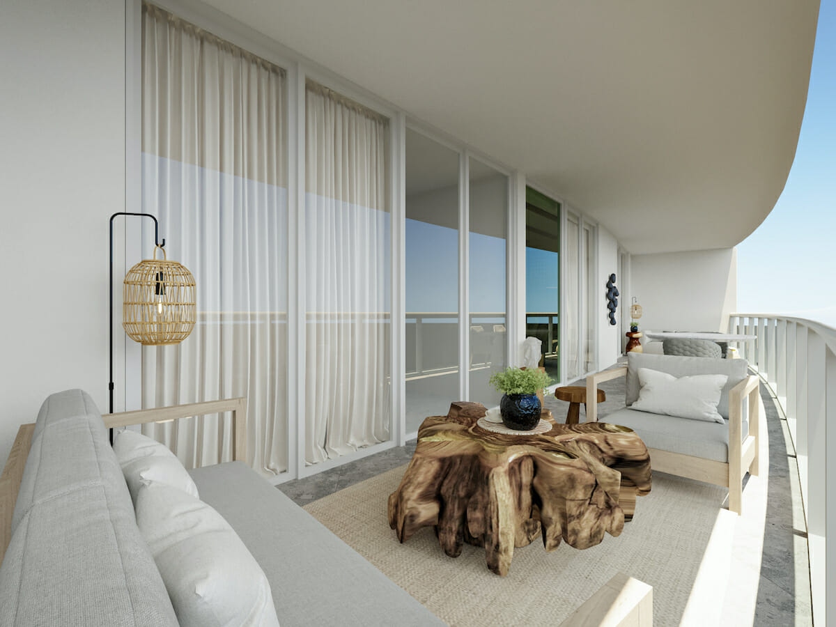 Sắp xếp một bộ sofa ra ban công và biến nơi đây thành một phòng khách thứ hai. Ảnh minh họa