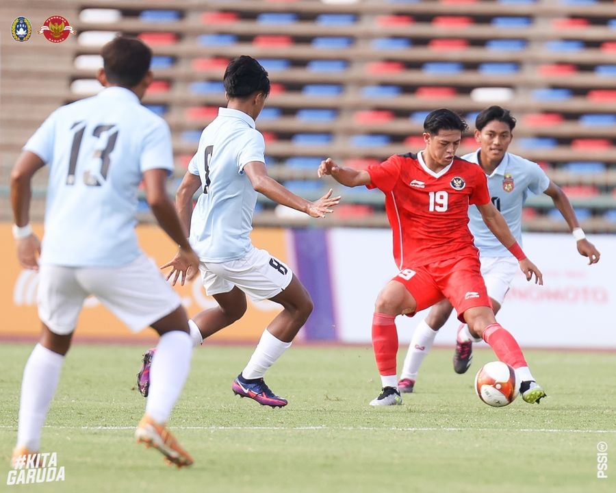 U22 Indonesia tiến gần bán kết bóng đá nam SEA Games 32. (Ảnh: PSSI). 