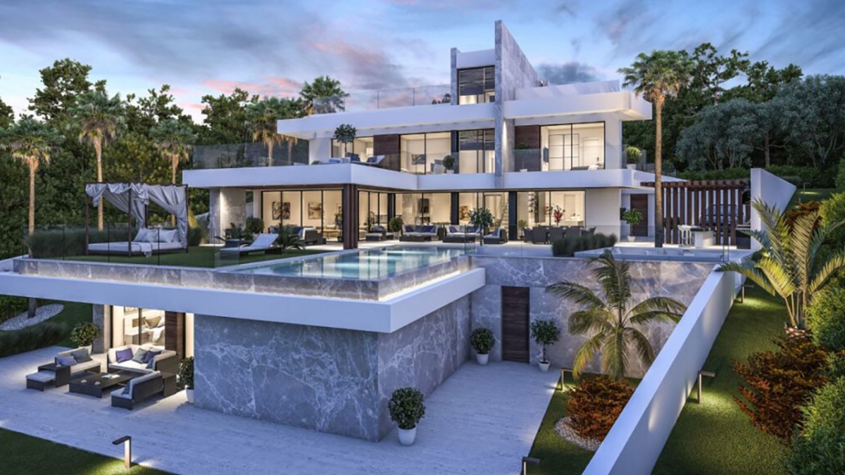 Bể bơi trên tầng 2 mang lại điểm nhấn độc đáo cho căn biệt thự.