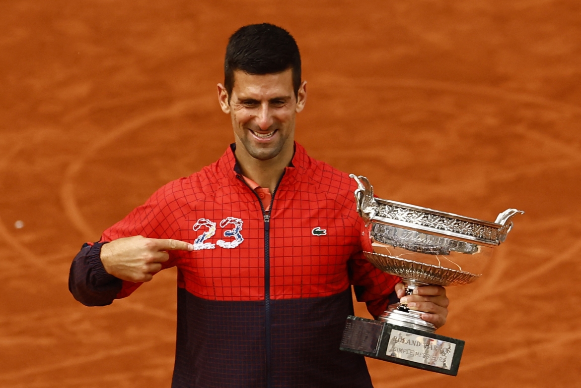 Djokovic trở thành tay vợt đơn nam đầu tiên giành 23 danh hiệu Grand Slam. (Ảnh: Reuters)