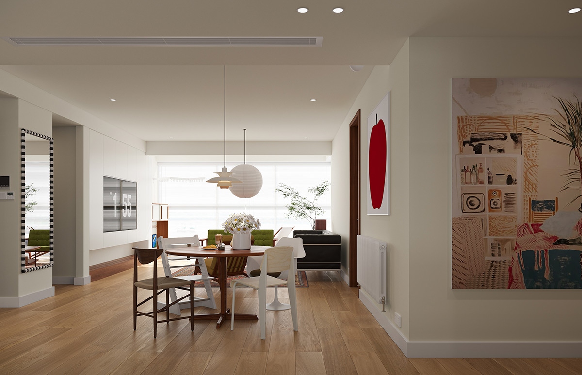 Thiết kế tường trắng và những tác phẩm nghệ thuật mang phong cách của thập niên 40./.