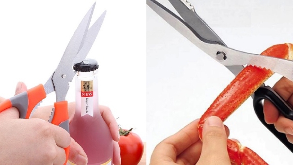 Công dụng của lỗ khuyết, lỗ răng cưa trên kéo.