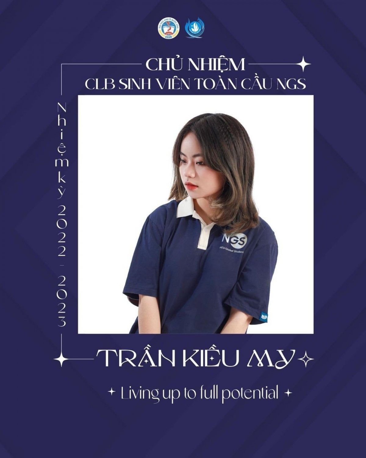 Trần Kiều My, chủ nhiệm câu lạc bộ Sinh viên toàn cầu NGS. Ảnh: NGS
