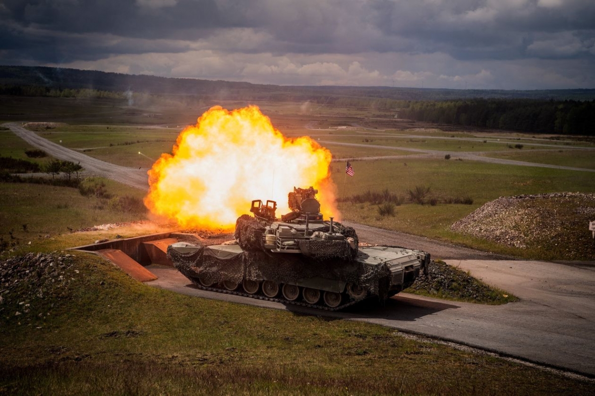 Một xe tăng của Mỹ trong cuộc huấn luyện tại Đức năm 2017. Ảnh: EPA