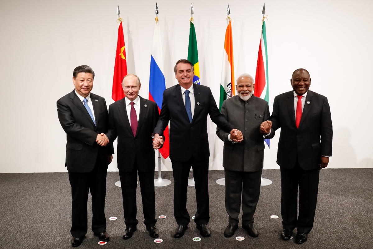 Các nhà lãnh đạo của BRICS tại hội nghị G20 ở Osaka, Nhật Bản năm 2019 (Ảnh: Reuters)