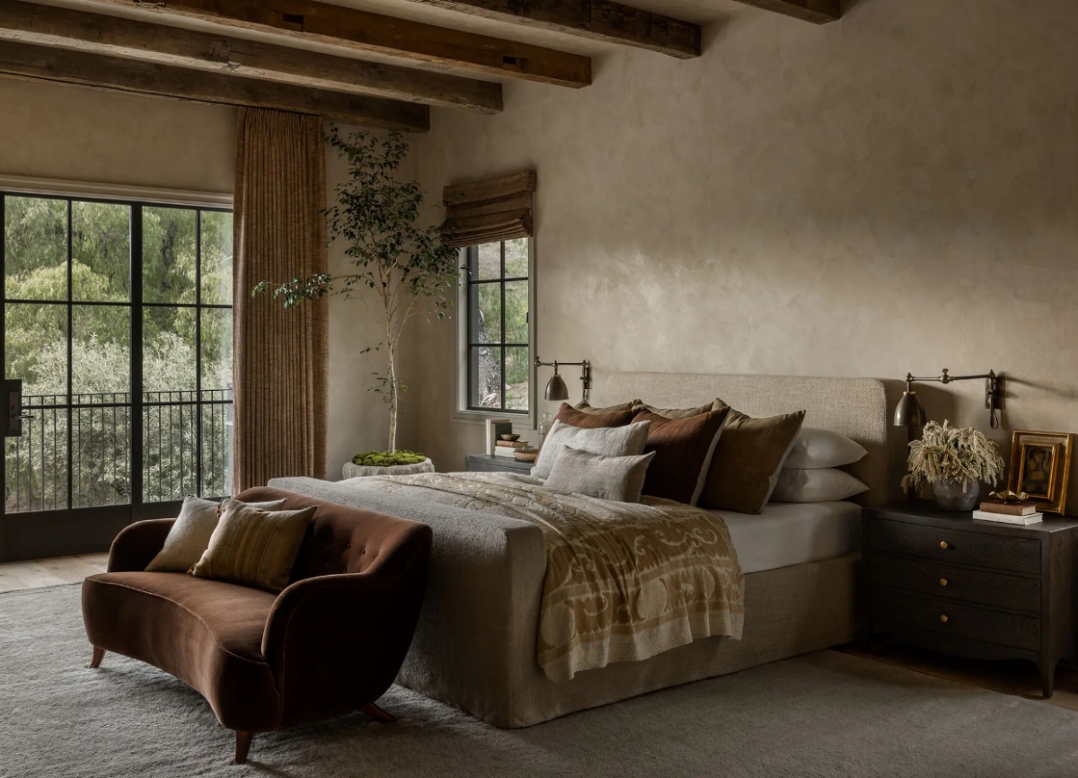 Phòng ngủ hướng vườn, giúp gia chủ ngủ ngon hơn.